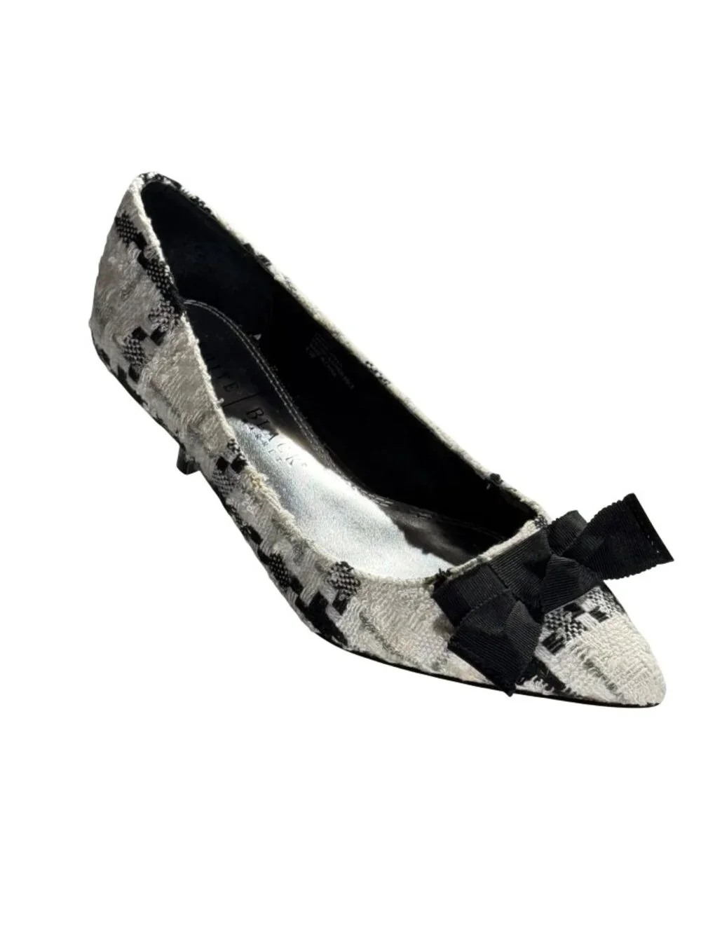 White House Black Market Sawyer Tweed Heels With Bow Accent Size 8 1/2M - Picture 1 of 11